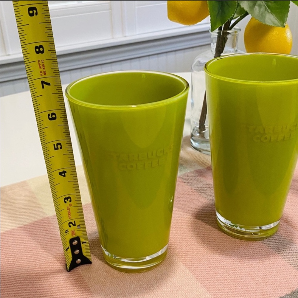 RARE Starbucks Acrylic Tumbler Cups Set of 2 Green - Picture 6 of 7